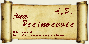 Ana Pečinoćević vizit kartica